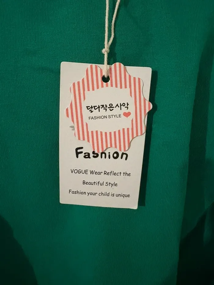T-shirt vert “AND” avec nœuds rayés – Neuf - photo numéro 3