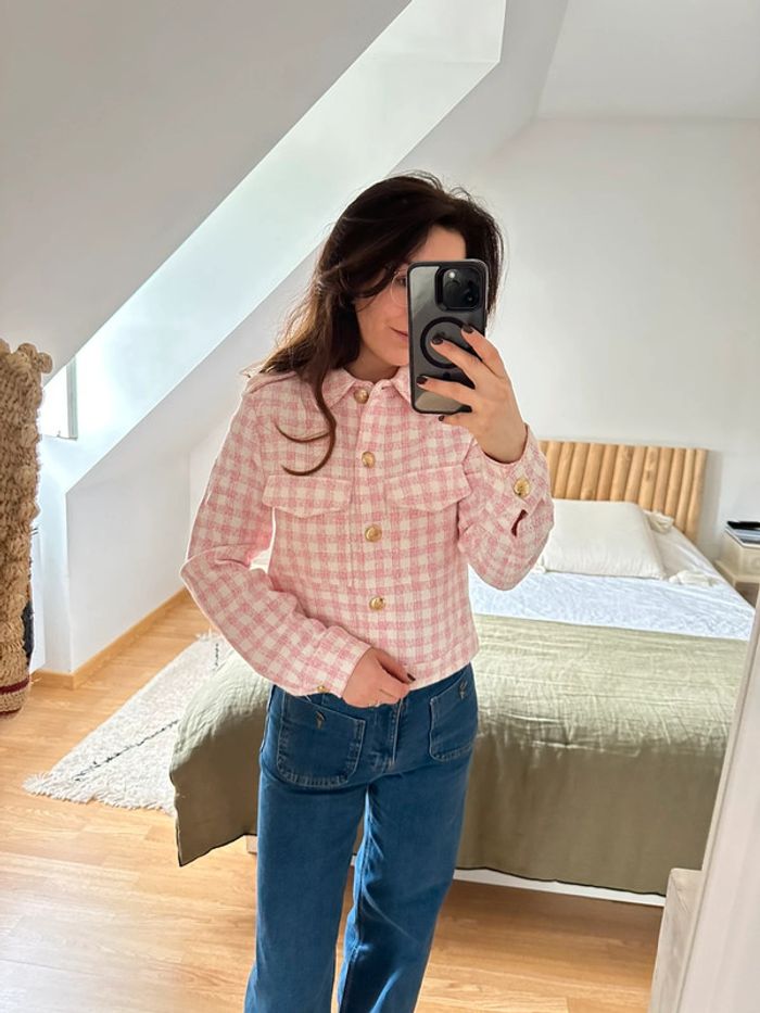 Veste en tweed vichy Zara 🍬 - photo numéro 4