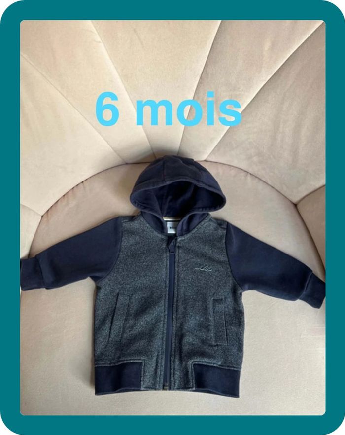 Sweat capuche bicolore 6 mois - Hugo Boss