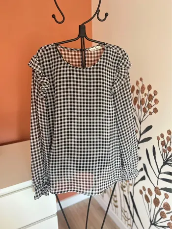Blouse à carreaux Cerise Blue