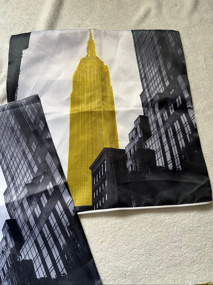 Lot 3 housses de coussins décoratif New York - photo numéro 4