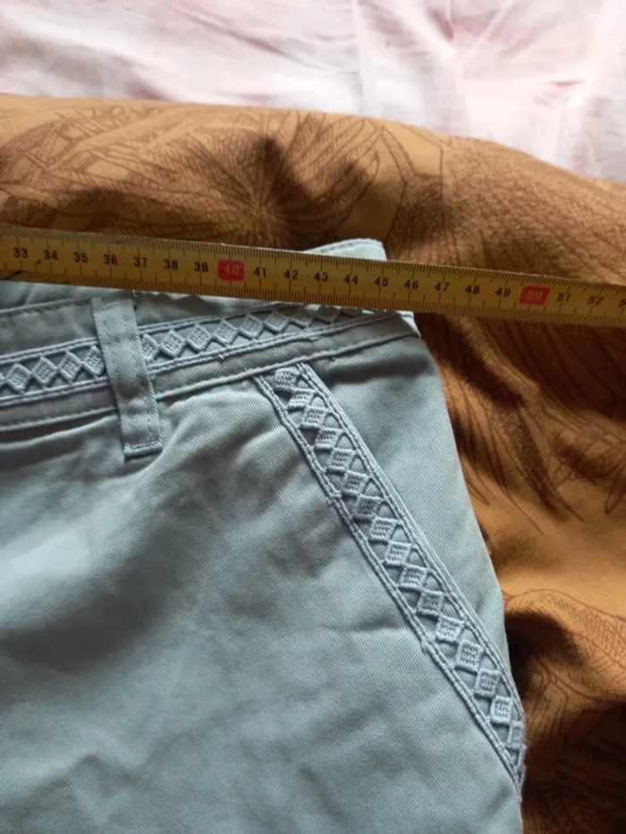 Pantalon pantacourt vert pastel grande taille - photo numéro 7