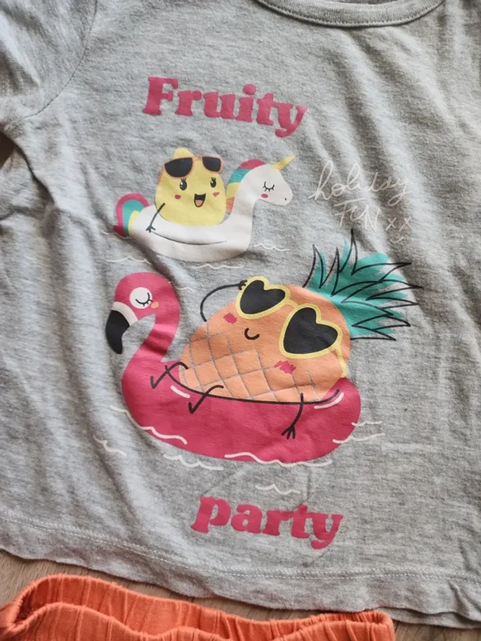 Pyjama short fruits 86cm 2 ans - photo numéro 2