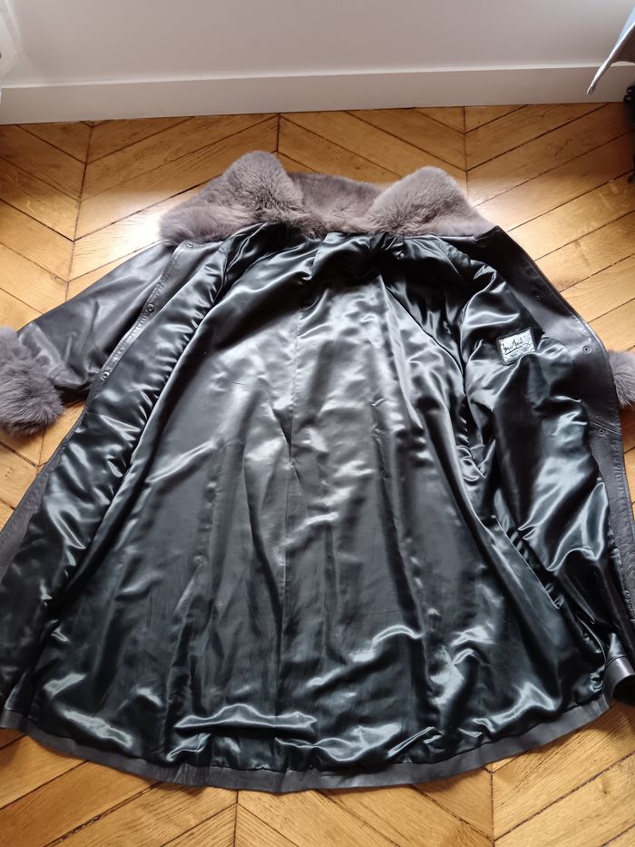Manteau vintage intersaison cuir 40 - photo numéro 4