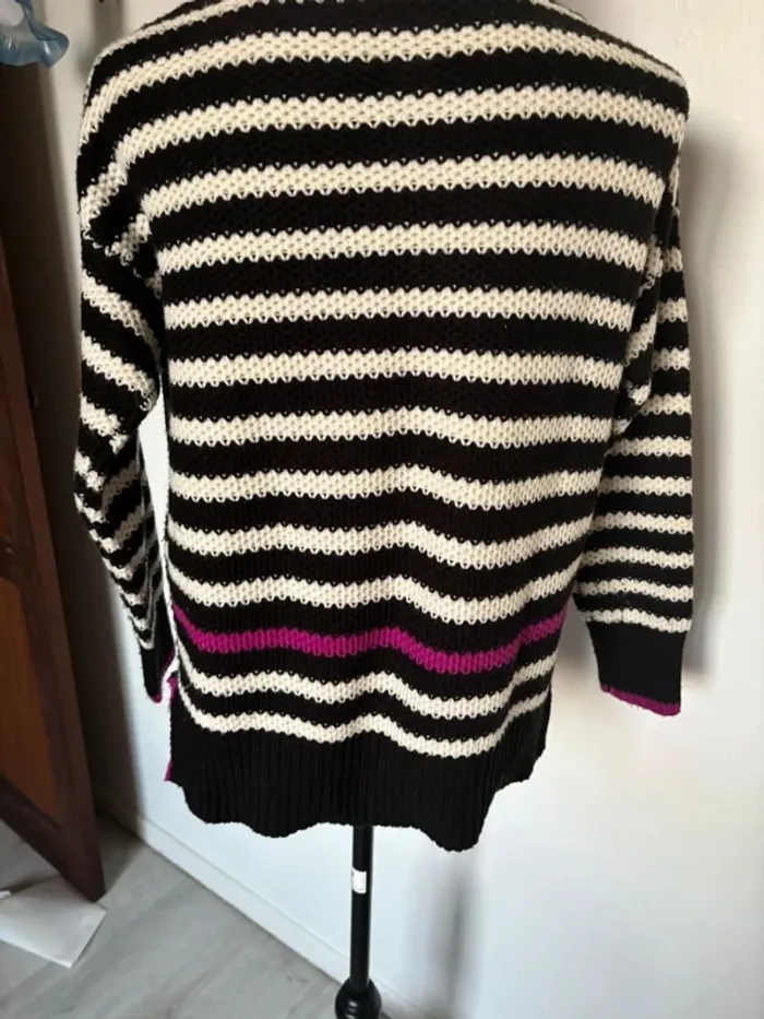 Pull en laine femme effet crochet taille S - photo numéro 5