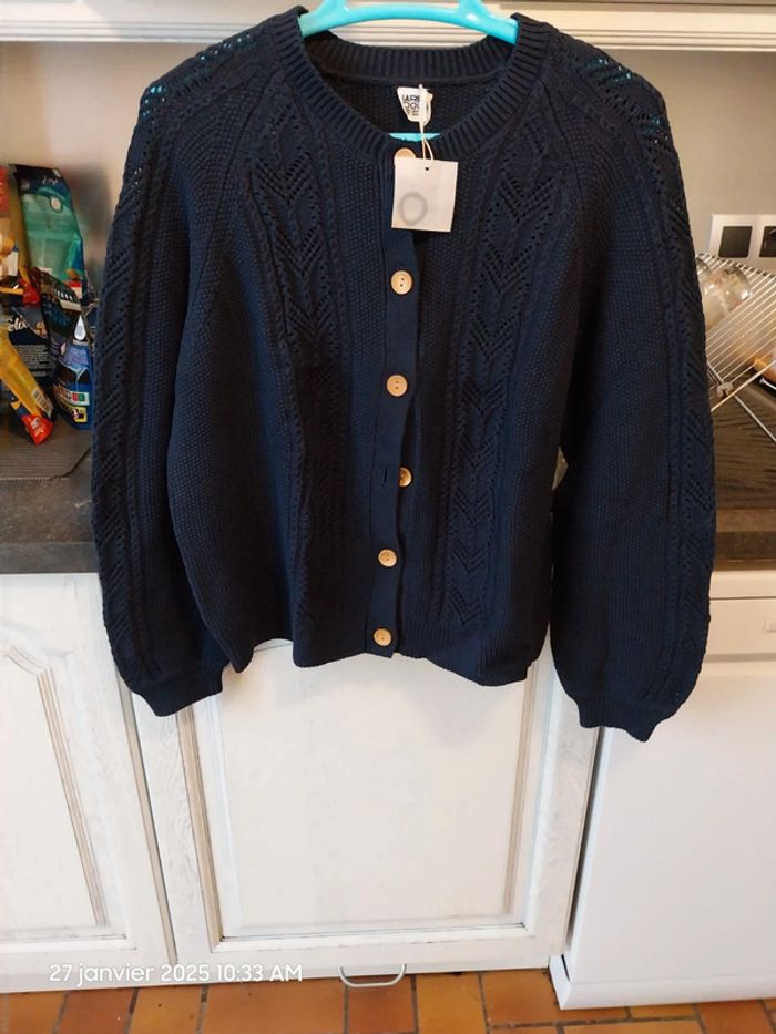 Cardigan en maille pointelle pur coton - LA REDOUTE COLLECTIONS - taille XL - photo numéro 9