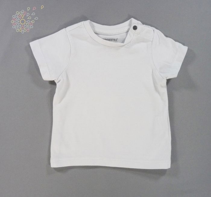Tee-shirt manches courtes jersey blanc Orchestra 3 mois 60 cm mixte