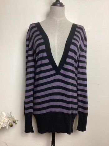 Pull noir et parme Caroll 42