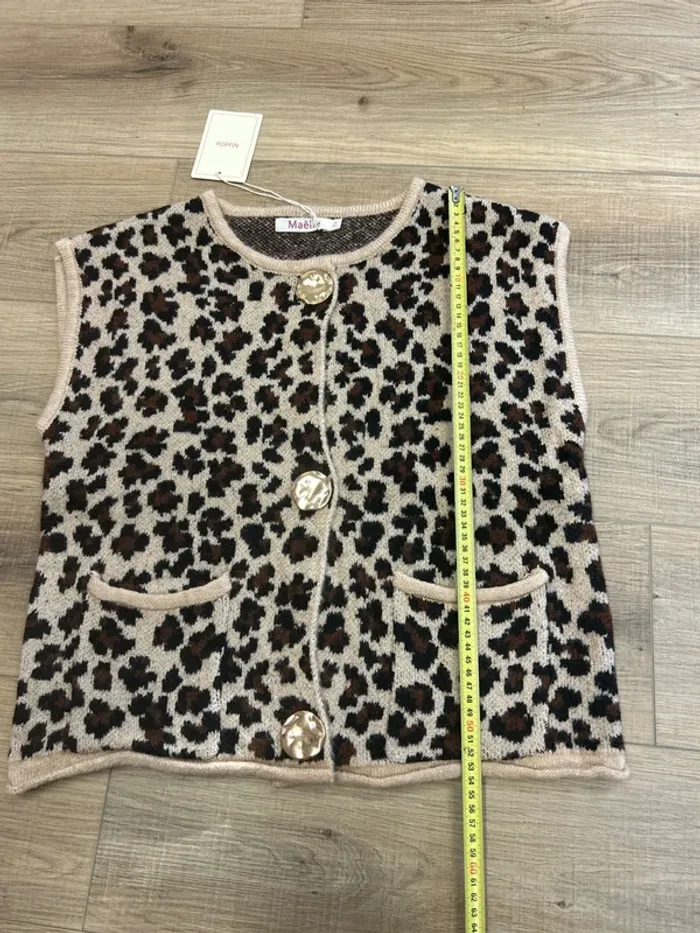 Veste sans manches taille 38 taille 40 neuf gilet sans manches femme neuf léopard taille 36 - photo numéro 2