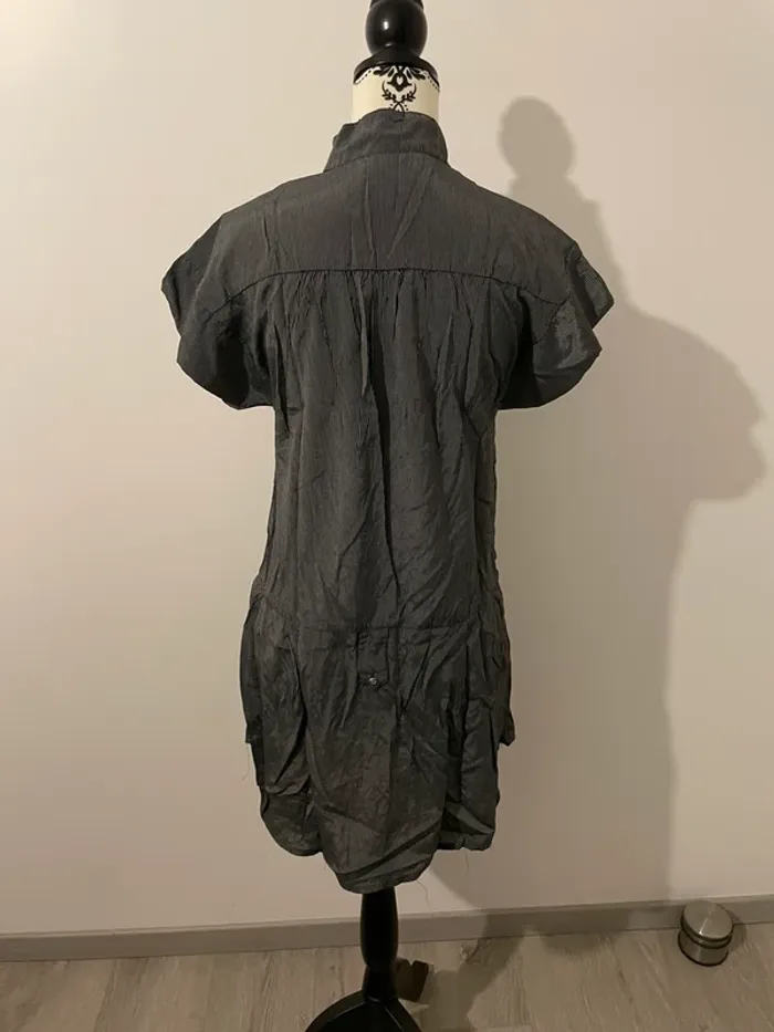 Robe chemise noire rayée Tolentino – Taille S - photo numéro 7