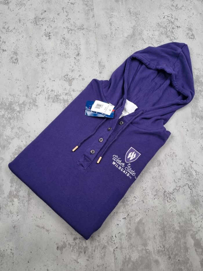 Sweat à capuche Champion violet – Taille S Femme (mesures en photos)
