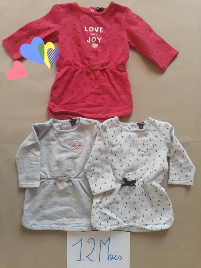 Lot 3 Robes ML 12 Mois