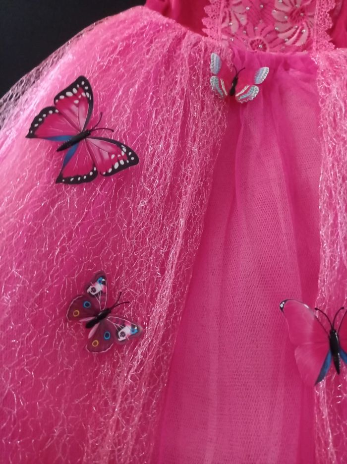 Déguisement robe princesse rose papillon 5-6ans - photo numéro 3