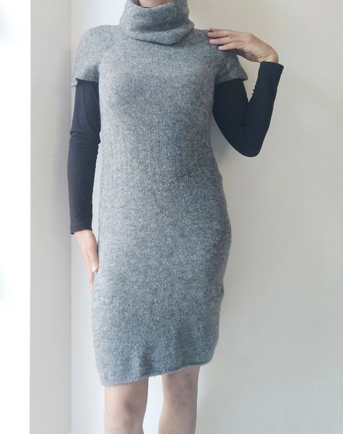 Robe pull hiver laine col roulé Naf Naf grise M très bon état - photo numéro 2
