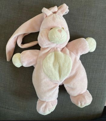 Lapin rose peluche 30 cm