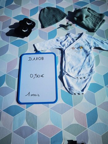 D1108 - body garçon 1 mois