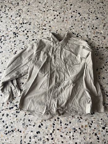 Chemise en jean beige gris