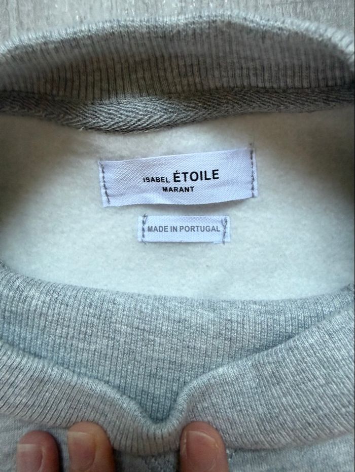 Sweat Isabel Marant Étoile gris logo noir taille 36 - photo numéro 5