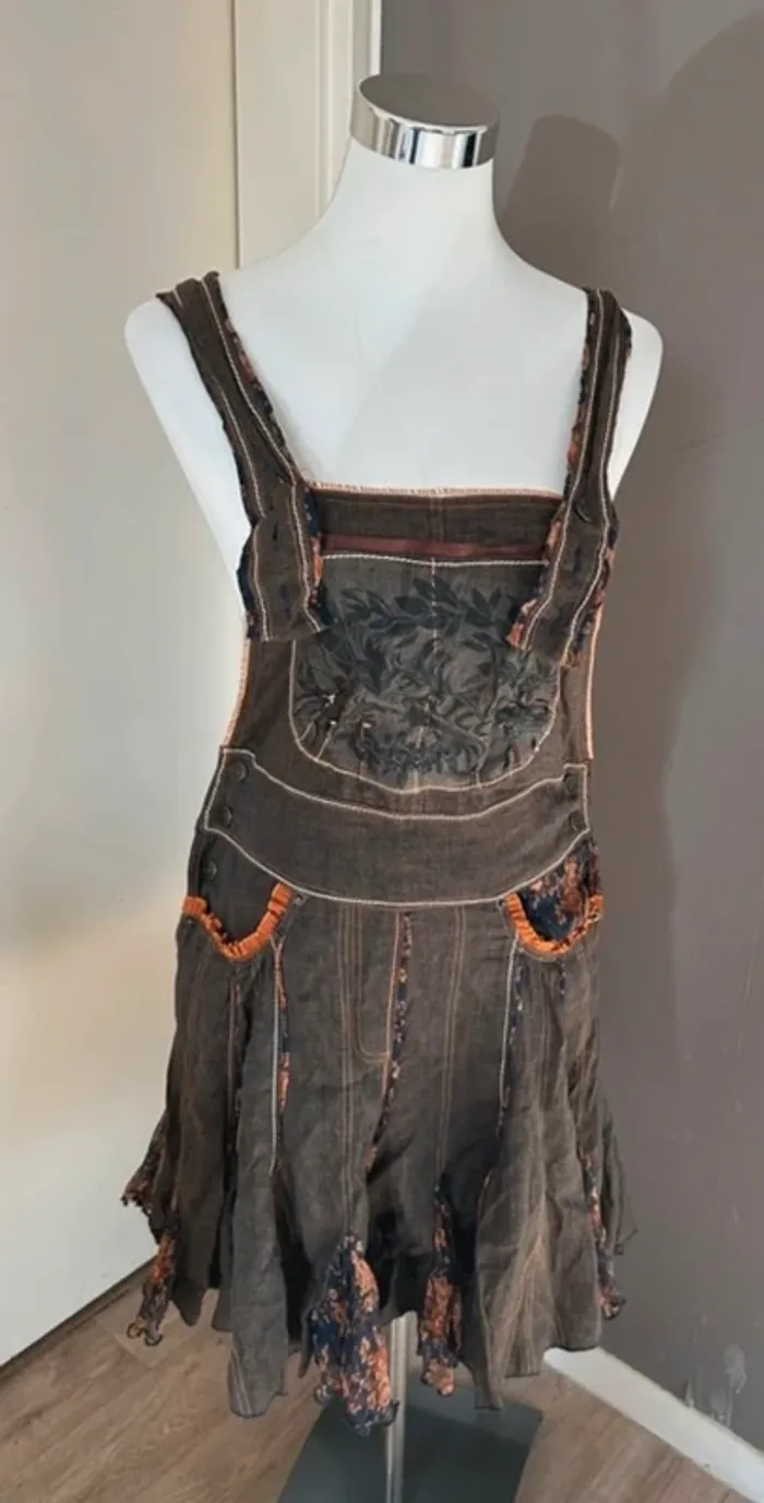 Tricot chic, robe salopette été en soie et lin femme, taille Française 38 - photo numéro 6