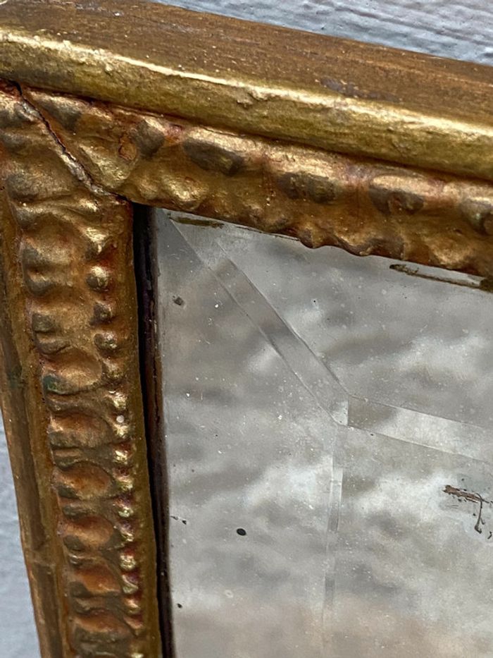 Miroir ancien dorée époque Louis 14 taille 26x53 ex état - photo numéro 5