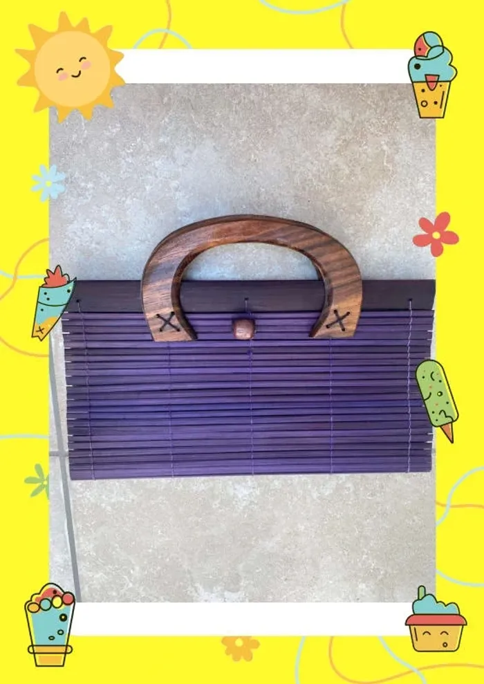 Sac à main fait main violet - photo numéro 3
