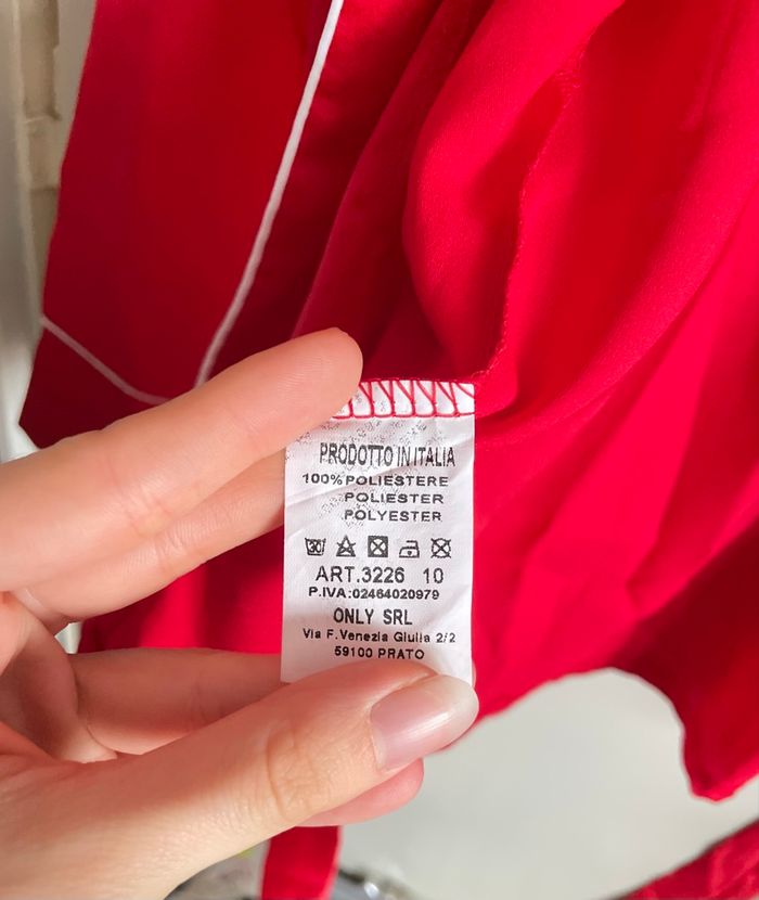 Veste/kimono rouge à nouer, taille unique, Made In Italy - photo numéro 4