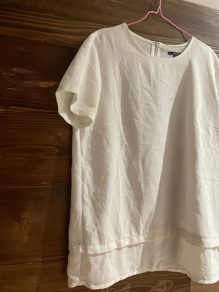 Blouse blanche bi matière - photo numéro 2