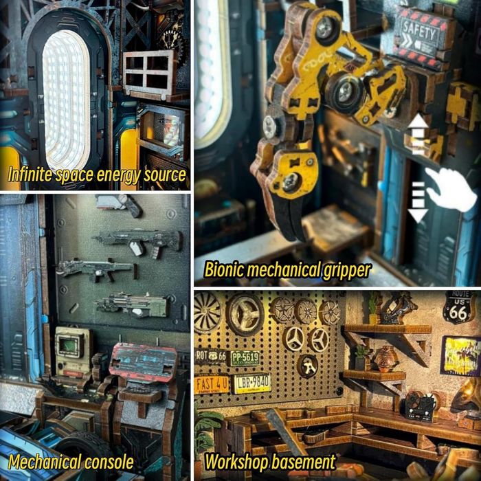 [NEUF] Kit DIY Book Nook Garage / Atelier Automobile style Cyberpunk 3D - photo numéro 5