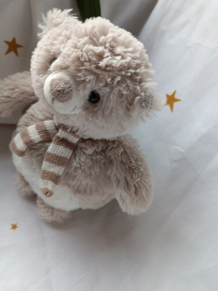 Peluche plush Teddy bear ours nounours ourson écharpe boule beige crème doudou toudou lilo - photo numéro 5