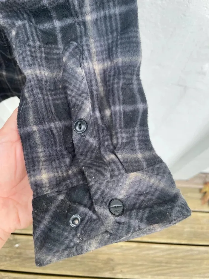 O'Neill Lumberjack Flannel Plaid Polaire shirt chemise grey Mens XL - photo numéro 7