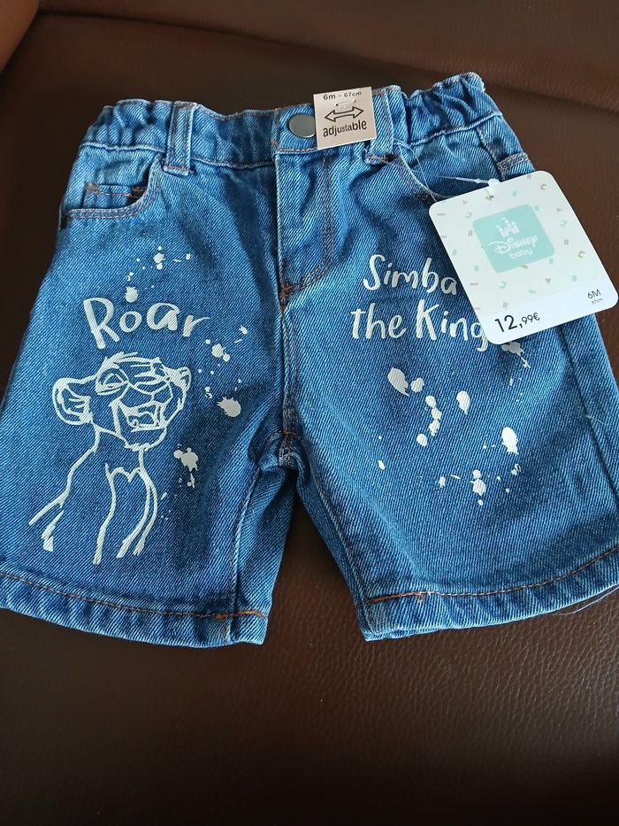 short en jean's mixte taille reglable le roi lion disney 67 cm 6 mois - photo numéro 1