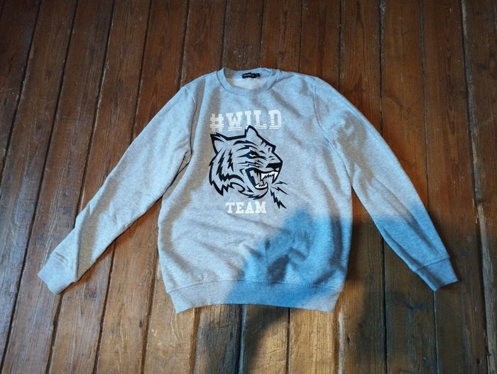 Pull gris 14 ans