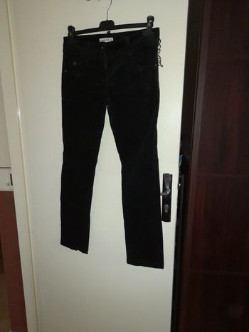 Pantalon  noir  côtelé noir