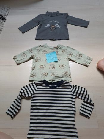 Lot de 3 tee shirts manches longues