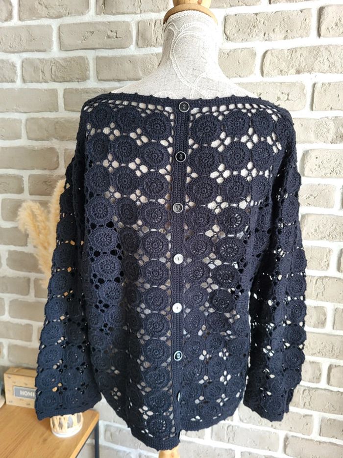 Beau pull en crochet noir Laura Ashley - Bohème chic - photo numéro 9