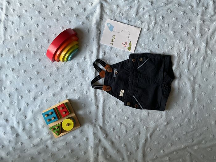 salopette short marine pressions entre les jambes 3 mois gémo