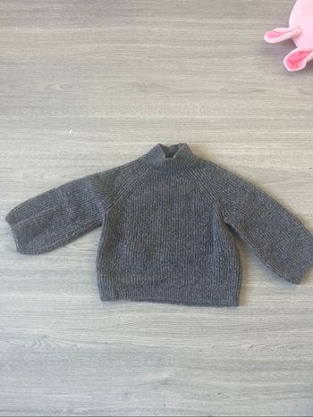 Pull col roulé gris