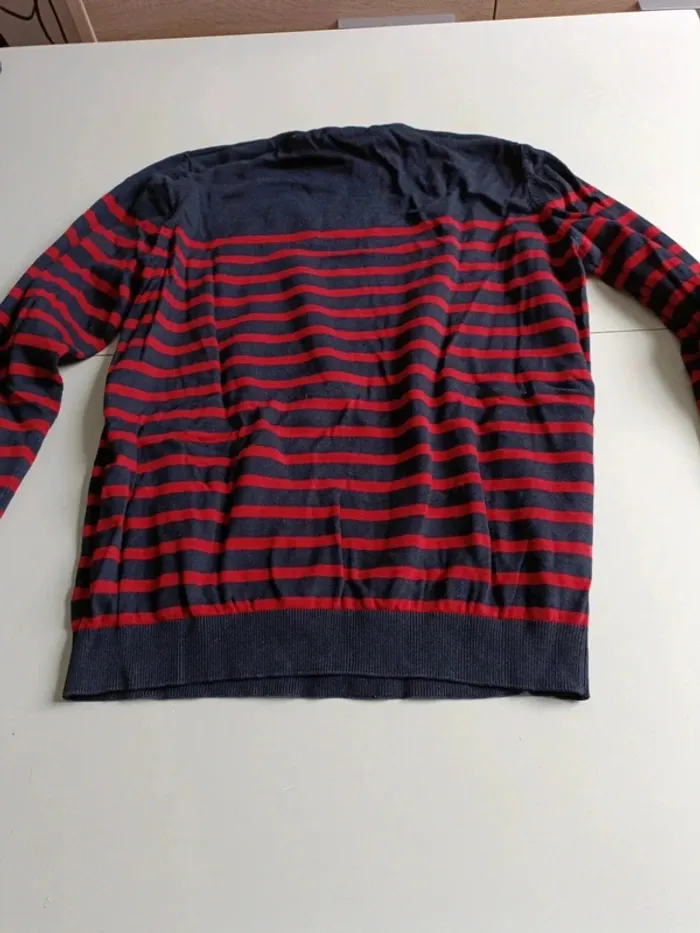Pull rayé rouge bleu marine Gémo taille xxl - photo numéro 6