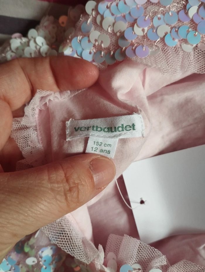 Magnifique robe a sequins Vertbaudet taille 12 ans neuve avec étiquette - photo numéro 6
