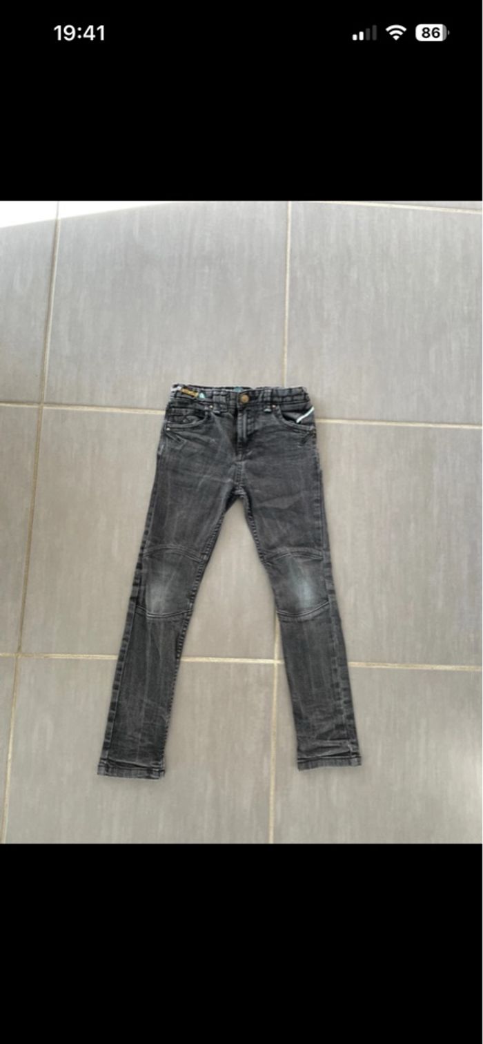 Jean Sergent-major Noir 6ans 116cm enfants garçon Brodé Délavé