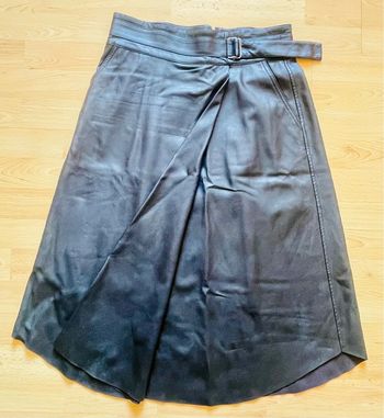 Jupe portefeuille cuir