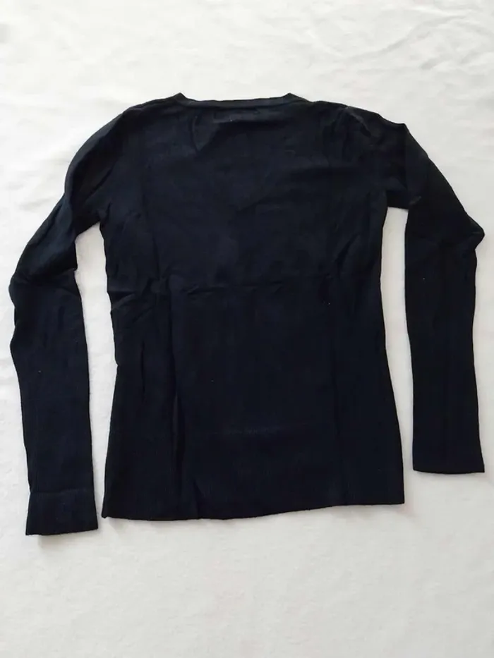 Pull leger noir col V TS - photo numéro 2