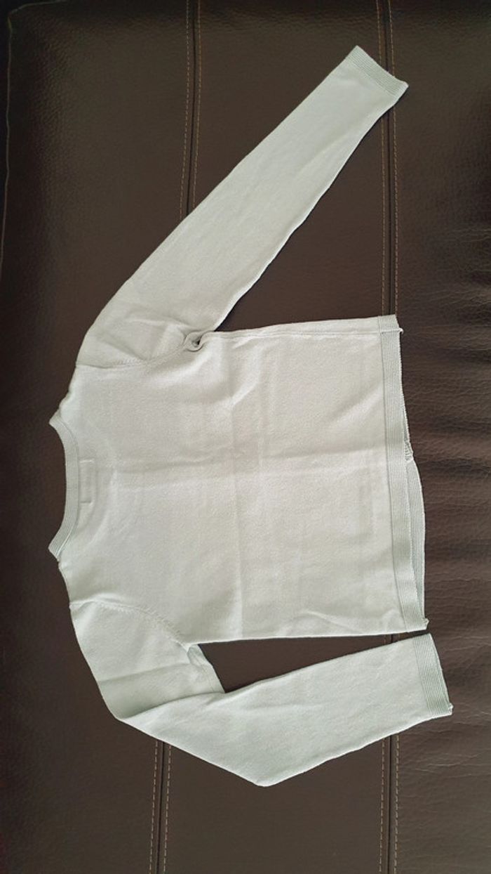 Gilet bleu-vert (ou vert d'eau) taille 5-6 ans - photo numéro 4