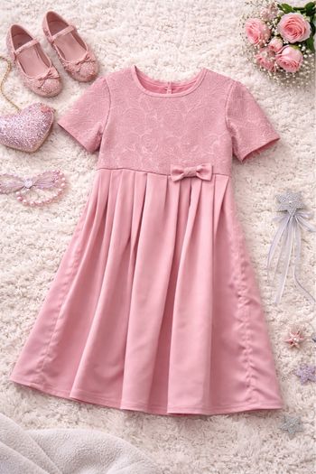 Robe longue fllle rose 
