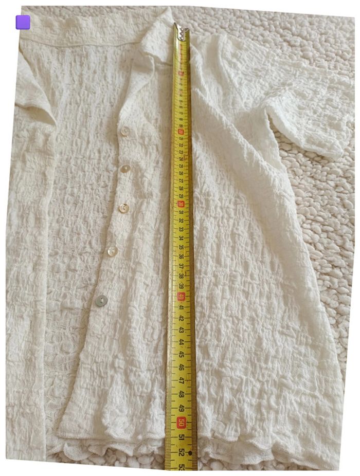 Chemise bonne qualité douce texturée blanche manches courtes mignon cute kawaii feminin - photo numéro 4