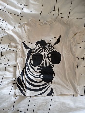 Tee shirt beige 6 ans zebre