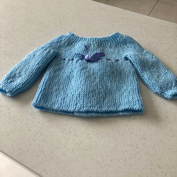 Brassière bleue tricotée main