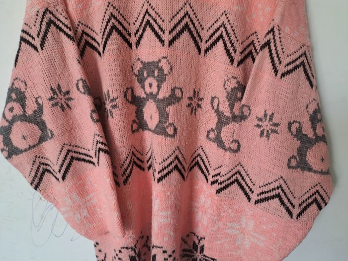Pull moche de Noël vintage nounours rose Taille Unique - photo numéro 3