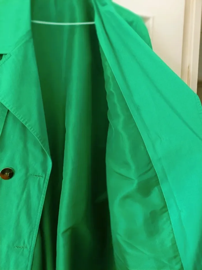 Veste trench verte vintage boutons dorés - photo numéro 5