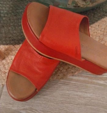 Mules cuir rouge Carmela